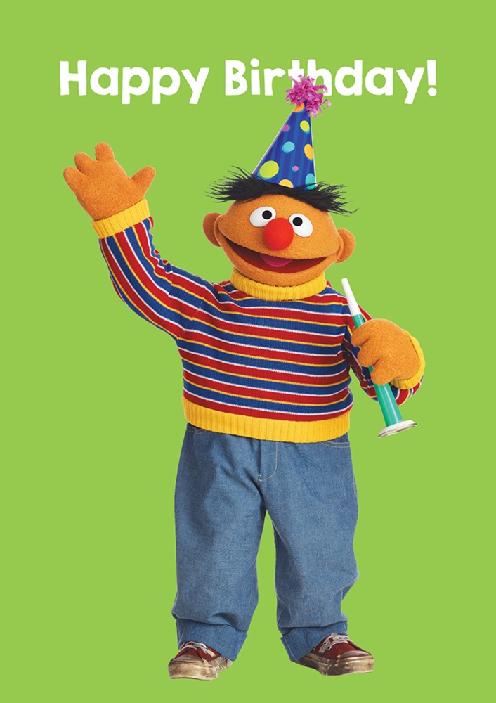 Sesame Street Ernie Happy Birthday - Greeting Card - threelittlebears.co.uk